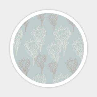 Flower pattern with tropical king proteas Magnet